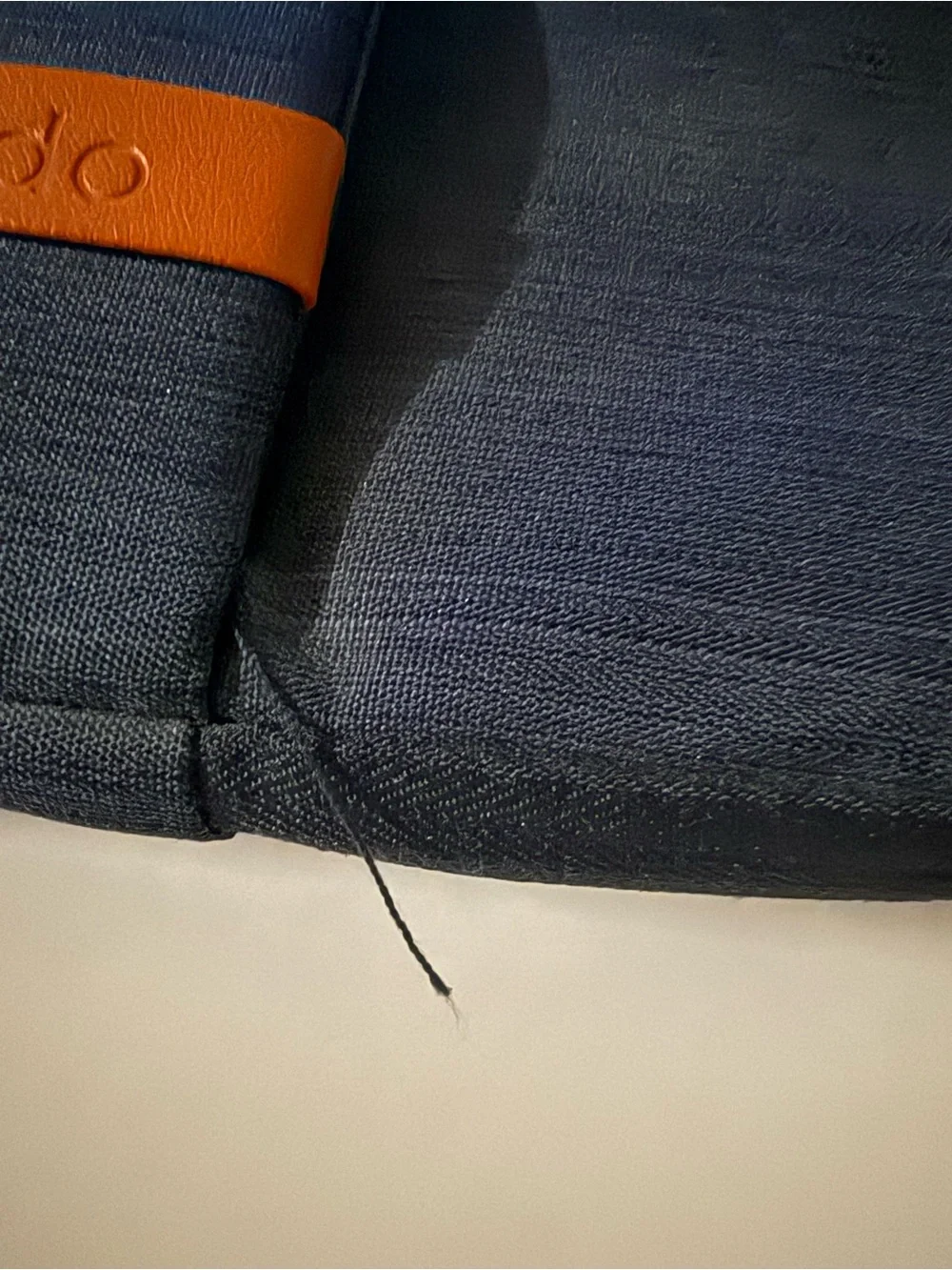 Navy Laptop Sleeve with Tan Accent